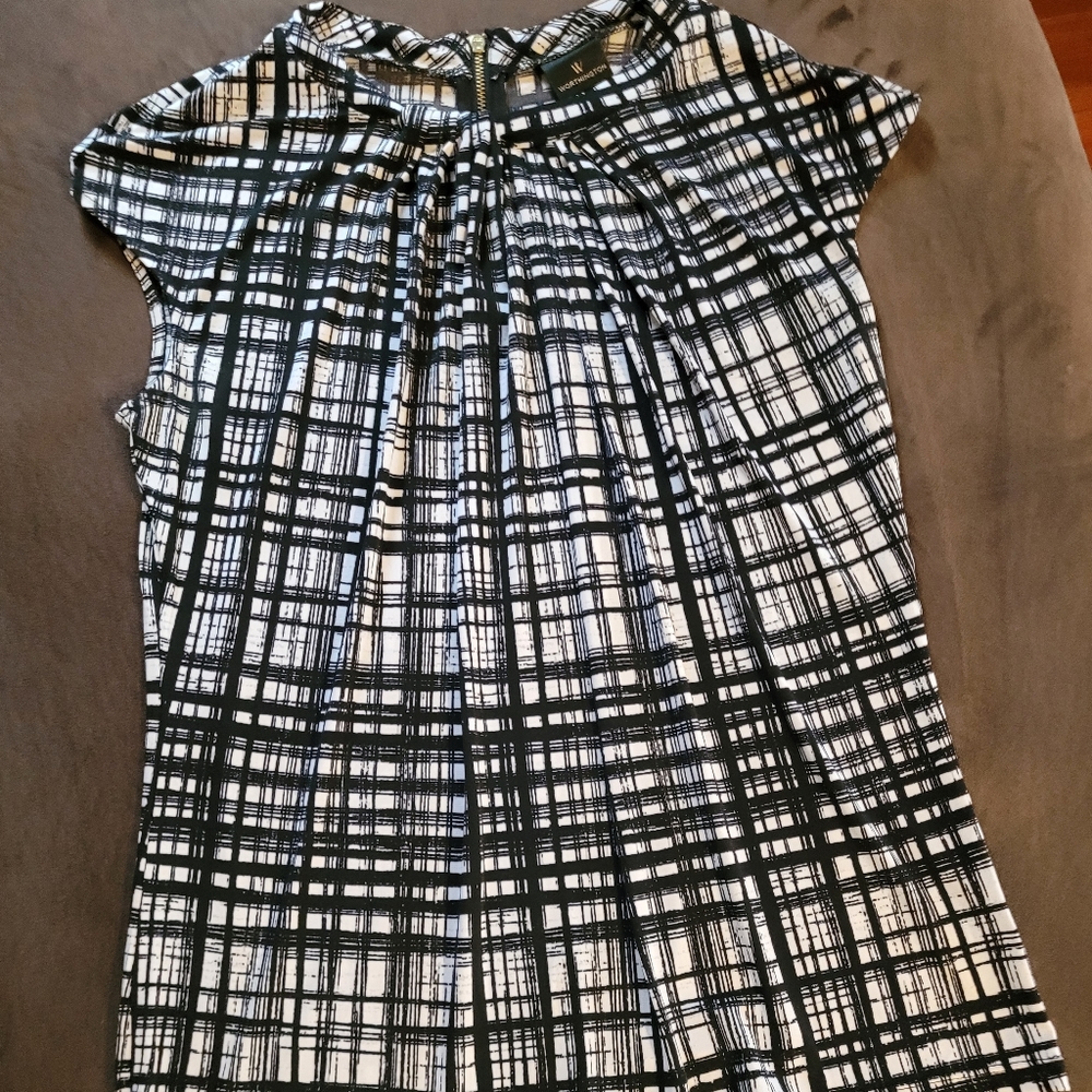 W-Worthington Black/White Dressy Blouse Tank Size S